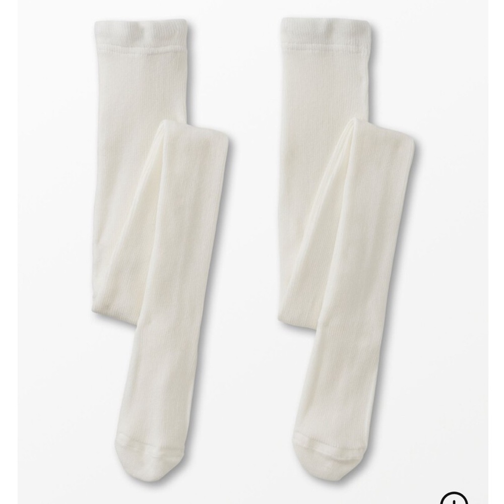 Hanna Andersson White Ribbed Tights